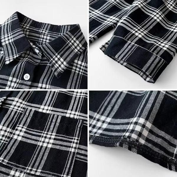 Check Women's Shirt – Vintage, Trendy, Versatile Long-Sleeve Casual Shirt