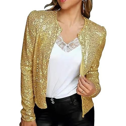 Women's Stylish Sequin Blazer – Short, Shiny, Versatile for Daily Wear & Parties, Spring-Ready