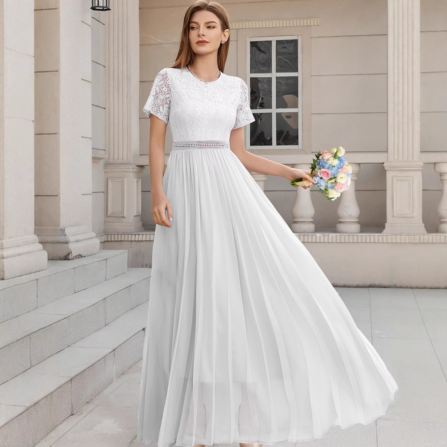 European American style women's lace evening dress – new, cross-border popular, for bridesmaids/weddings