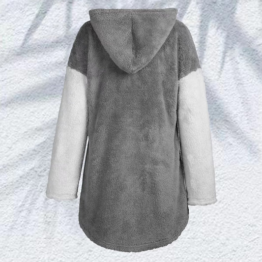 Women's Newton fleece jacket – street-trendy, loose, hooded, printed, autumn-winter