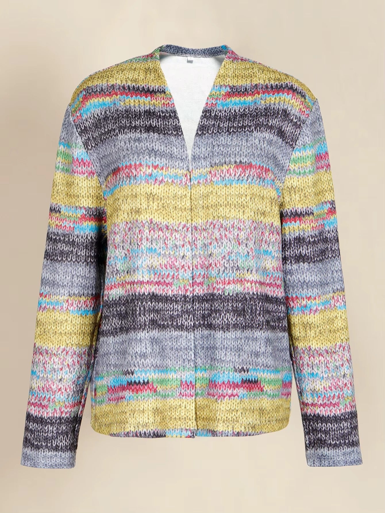 Wholesale vintage women's knitted cardigan – loose, casual, breathable, printed, for commuting