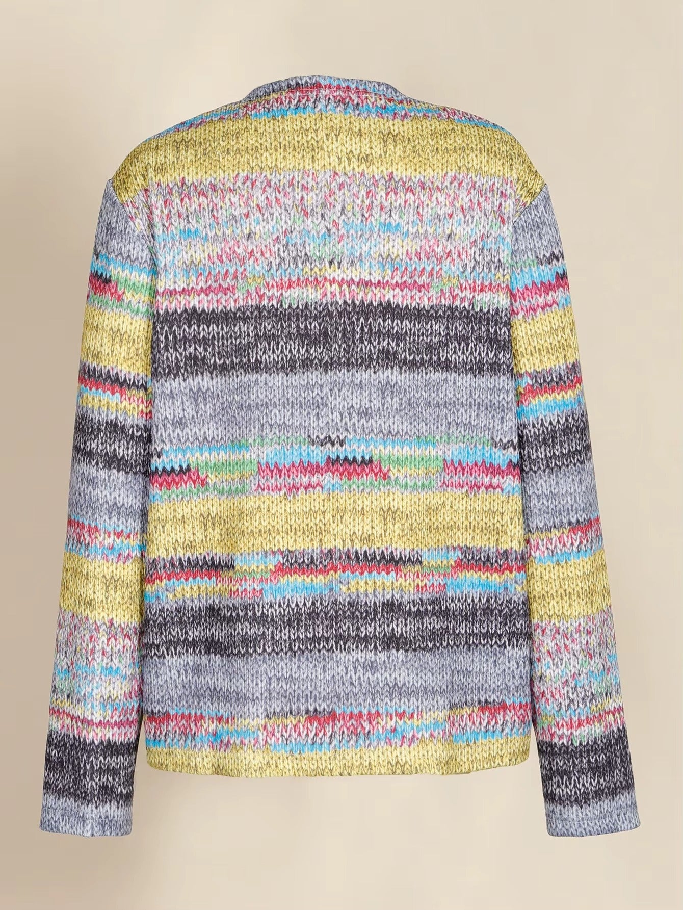 Wholesale vintage women's knitted cardigan – loose, casual, breathable, printed, for commuting