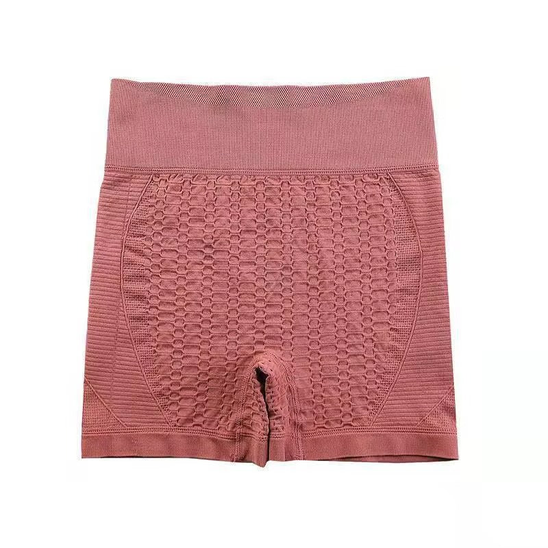 Women's High-Waist Fitness Shorts – Belly-Tightening, Peach Hip, Elastic, for Yoga & Running